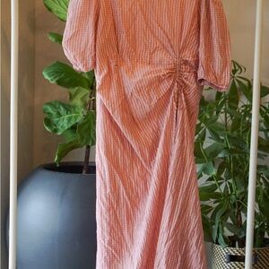 Zara Pink Striped Long Sleeve Dress